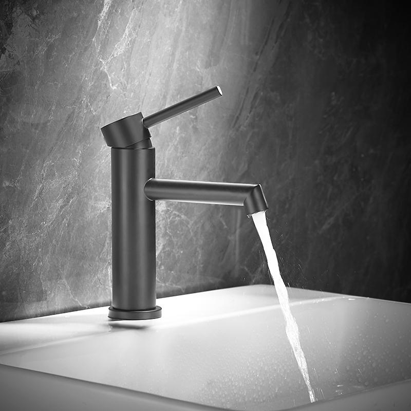 Basin Faucets Brush Gold Bathroom Faucet Single handle Basin Mixer Tap Bath Black Gray Chrome Faucet 304 SUS Sink Water Crane
