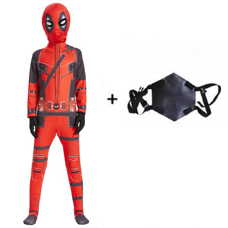 Spooky Holiday Superhero Deadpool Cosplay Suit Jumpsuit Backpack Fantasy Movie Character Mask Tights Featuring Sword Plus Pouch Holiday Collection