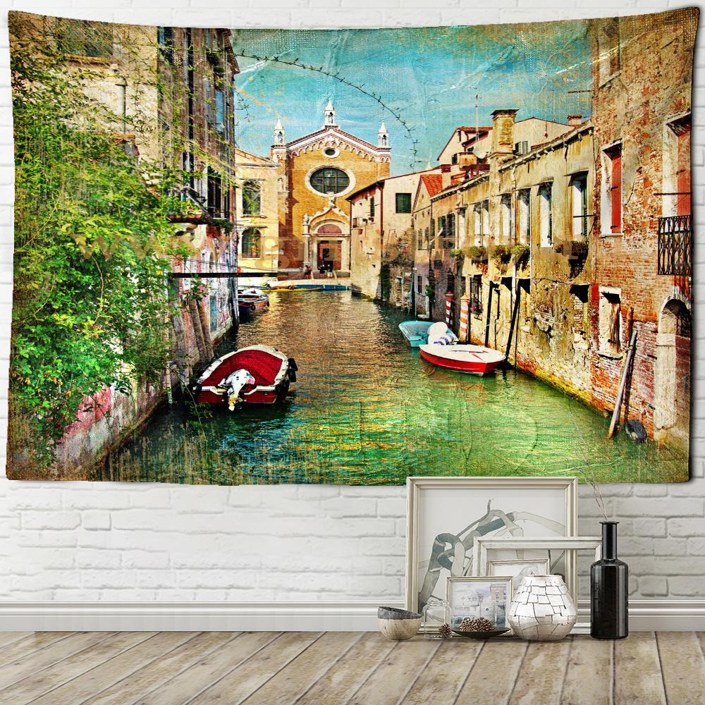 Картина маслом Архитектура Гобелен Настенный Гобелен Хиппи Богемный Стиль Эстетический — фото 4