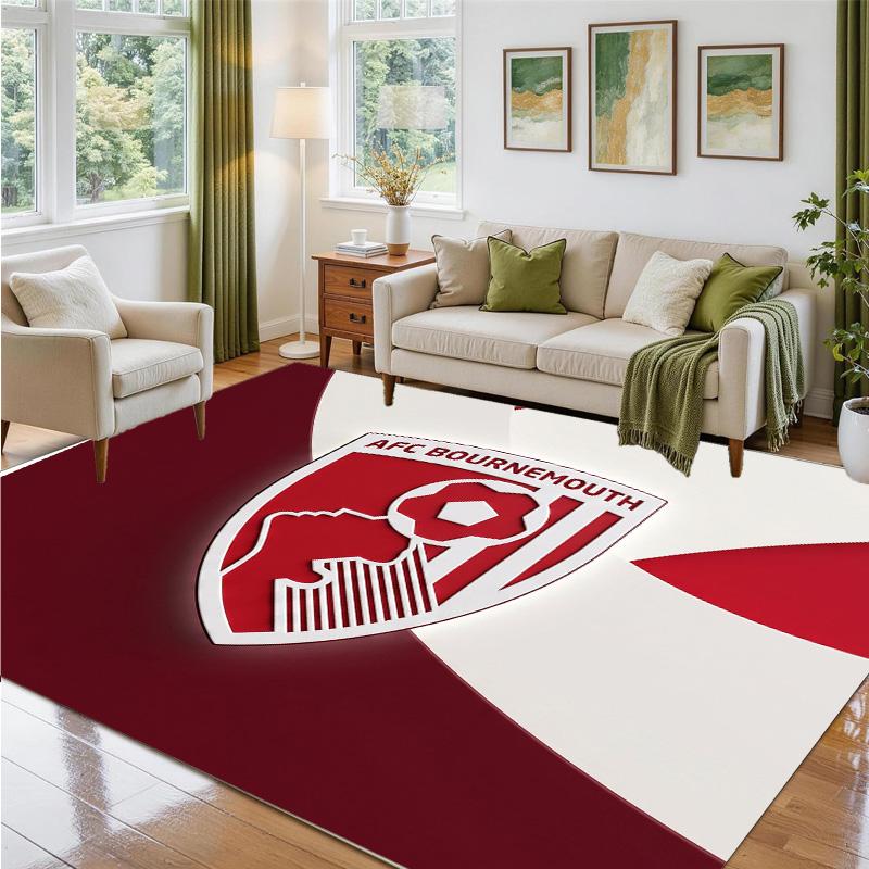 Brentford Football Design Crystal Velvet Rug Soft Decorative Mat for Bedroom Entrance