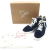 Ausgezeichnete Christian Louboutin High-Top-Sneaker LOUIS ORLATO FLAT blauer Samt 40 Gebraucht