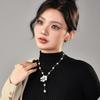 Factory Simple And Atmospheric Long Necklace With Jewelry Women'S Sweater Chain Versatile Autumn And Winter Rose Pearl Necklace