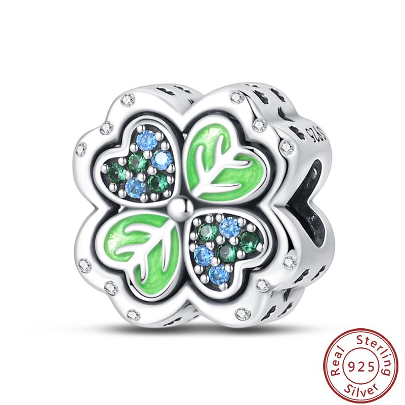 Lucky Collection Copper Craft Lucky Number Clover Green Charms Beads 3Mm Diy Elegant Holiday Fine Jewelry Gifts