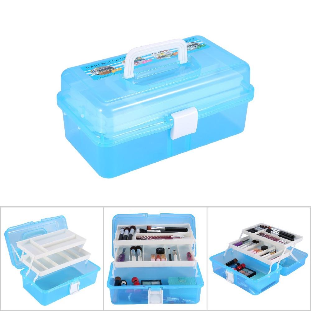 Portable Nail Art Storage Box With Handle Buckle Art Supply Organizer For Makeup Nail Decoration