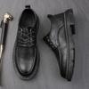 Herrenschuhe im britischen Stil Schwarz/Braun Leder - Herbstmode, Formell/Freizeit, Leichtgewicht, Höhenerhöhend