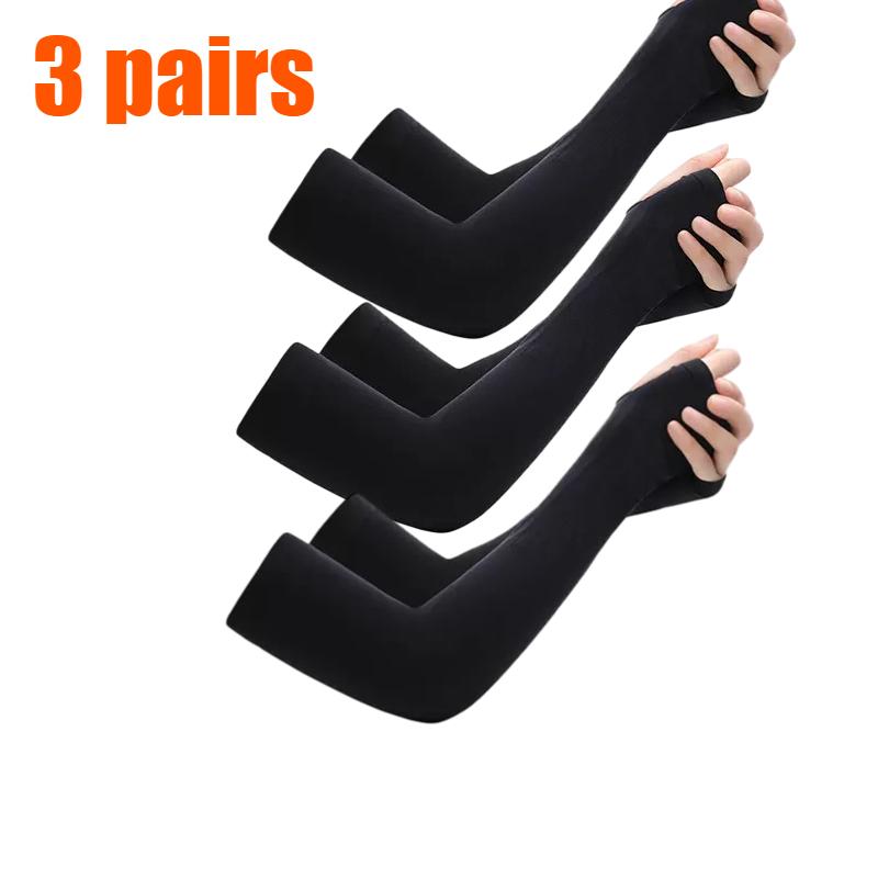 1/2/3Pairs Summer Ice Silk Sleeves for Men Women Breathable UV Sun Protection Arm Sleeves UPF50 Sunproof Cooling Cycling Outdoor