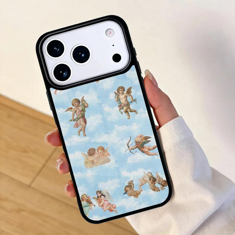 Renaissance Angel Art Paint Phone Case For Apple iPhone 17 air 16 Pro Max 15 Pro Max 14 13 12 11 Mini Back Cover iPhone 12 mini