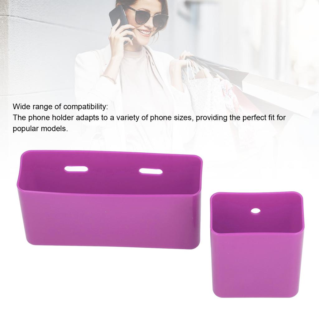 2Pcs Bogged Bag Phone Holder Plastic Multifunctional Universal Phone Case for Beach Bag Handbag Purple Set