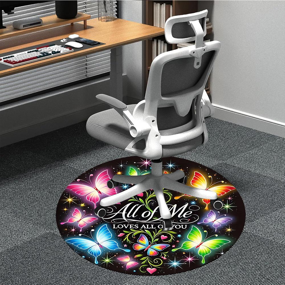 

1pc Butterfly Artwork Chair Carpet for Office, Non-slip, Soft and Durable Office Rug, Perfect for Office yy251227169 80cm by 80cm