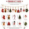 2sets Christmas Wooden Ornament Set, Rustic Wooden Hanging Decor Set Including Santa Claus,Reindeer, Christmas Tree, Christmas Tree Winter Home Decor,