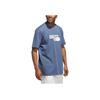 Adidas Worldwide Hoops City Letter Print Outdoor Casual Sports Crew Neck Short Sleeve T-Shirt Men Tops Blue JE3756