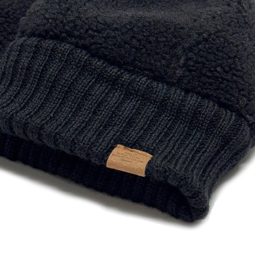 BORE RIB ROLL WATCH Boa Rib Roll Watch Roll Cap Rib Knit Fur Lining Fisherman Cap Short Watch FREE Black [Ruben]