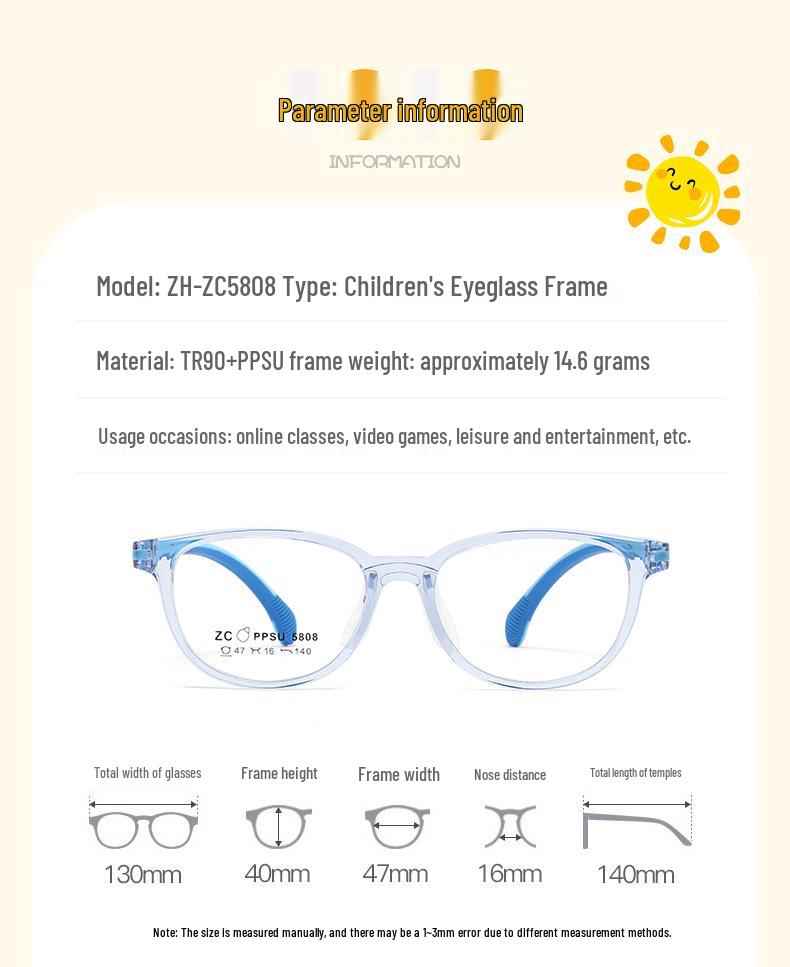 Bequeme PPSU-Brille mit Silikon-Nasenpolstern für Jugendliche – Unisex und für Sehstärken geeignet