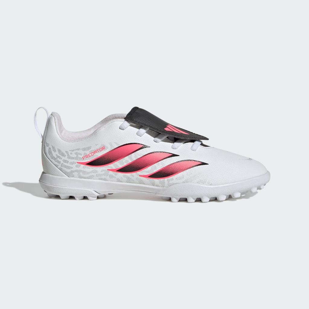 adidas Predator Club Fold-Over Tongue Elastic Laces Turf Football Boots Kids IH2087 Kids' Performance Sports Shoes Cloud White / Solar Turbo / Core Bl