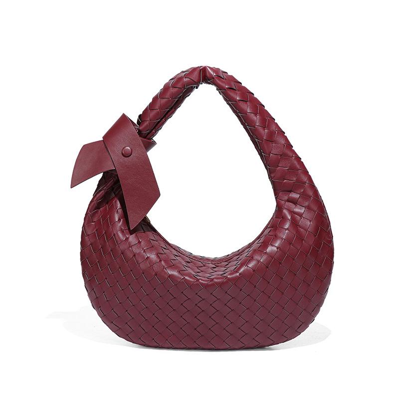 Large capacity woven shoulder women's bag lazy wind trend crescent moon dumpling bag fashion hand-held armpit bag