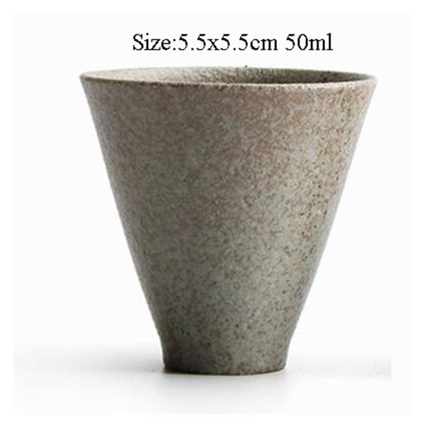 Ceramic Tea Cup Coarse Pottery Japanese Style Black Pottery Kung Fu Tea Set