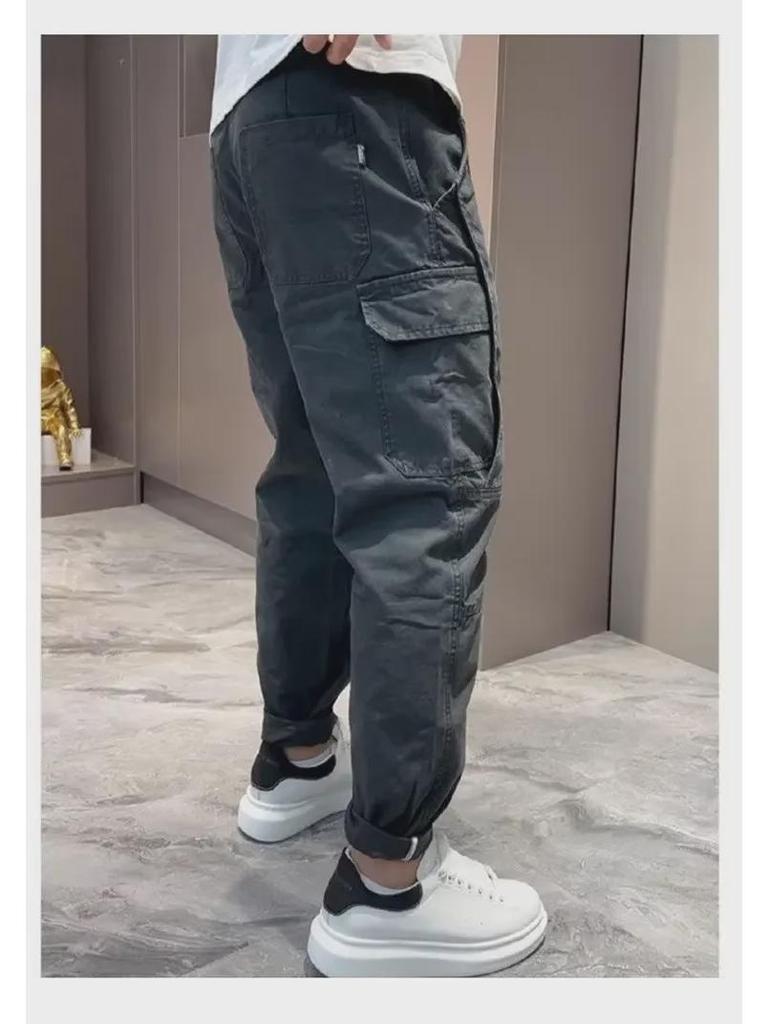 Vintage-Style Loose Japanese Straight-Leg Pants for Men - Spring/Fall Large Size Trending Casual Overalls