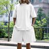 Sommer Herren Set Japanischer Stil Übergröße Lässig Locker Sportanzug Kurzarm T-Shirt Shorts Zweiteiler Herrenbekleidung