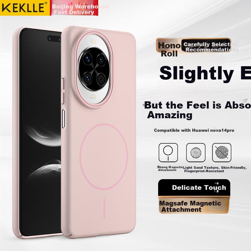 KEKLLE Huawei nova14pro Case Magnetic Wireless Charging Matte Shockproof Protective Cover Sakura Pink
