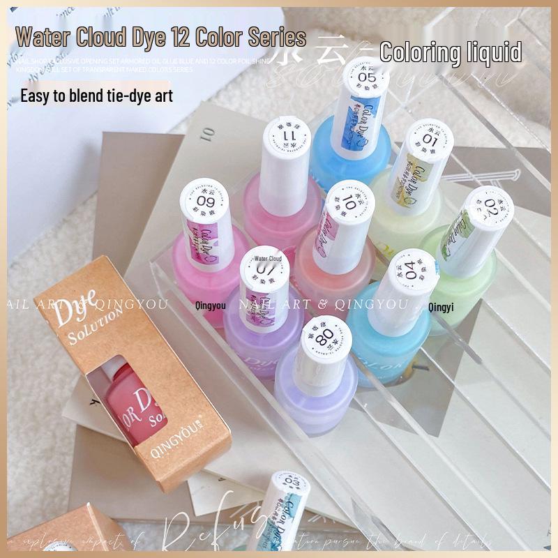 

Жидкость для дизайна ногтей Акварельный градиент - Весенне-летние цвета макарон и конфет, без запаха, для салонного использования