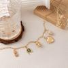 Trendy 18K Gold Stainless Steel Heart Pendant Necklace with Pearl