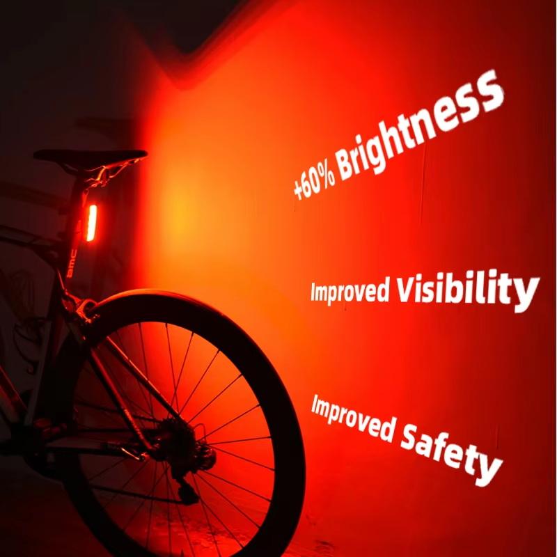 Bicycle Taillights Auto Start/Stop Bike Rear Smart Taillight Usb /Type C Charging Waterproof Brake Sensing Light