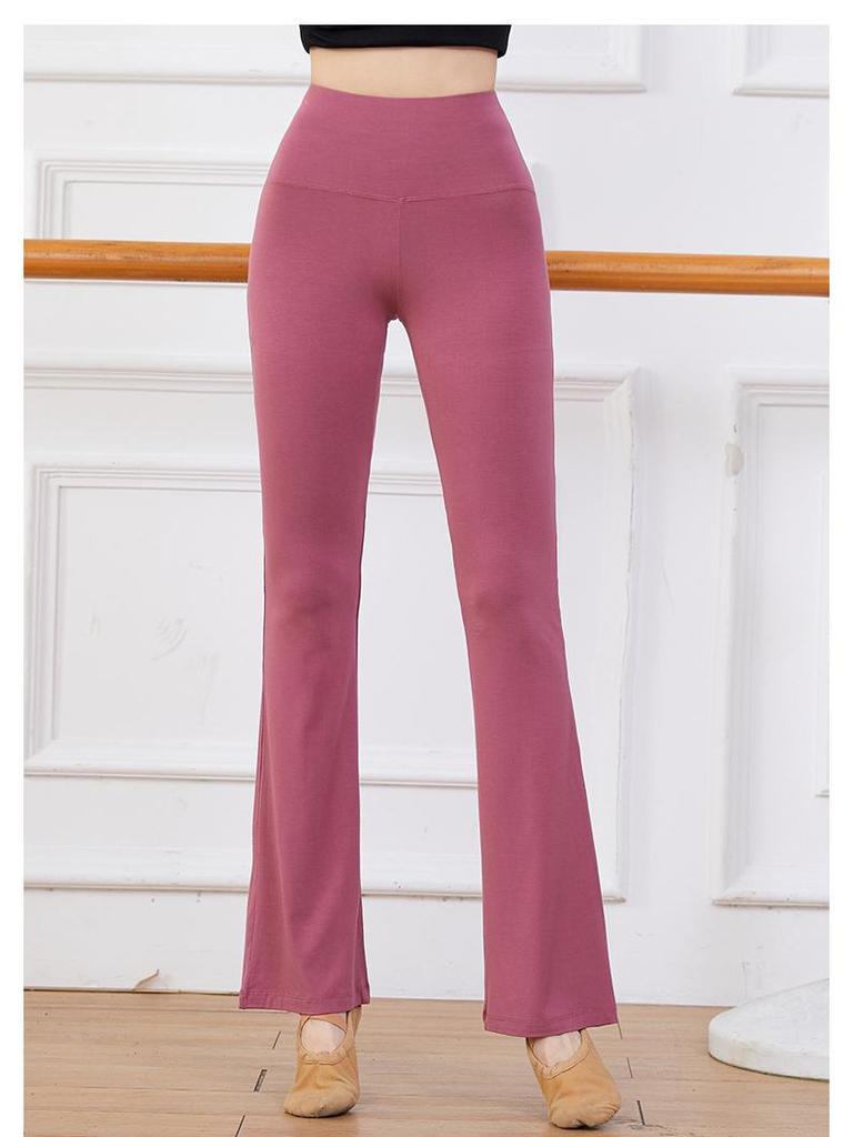 Women's High Waist Modal Dance Pants - Slim Fit, Straight Leg, Micro Flare for Yoga & Fitness