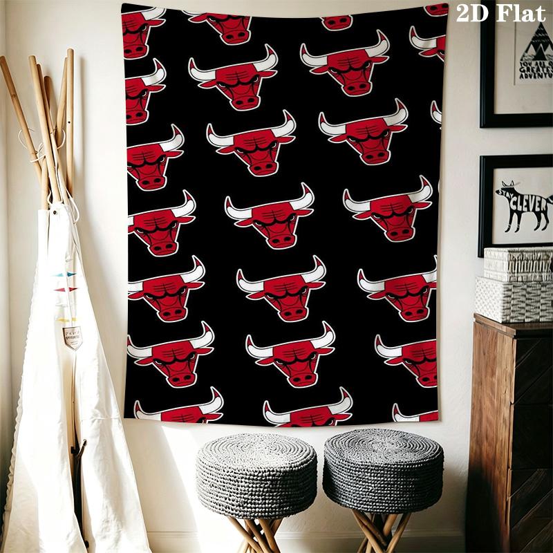 Bulls Team Background Threepiece Set 1 Duvet Cover 2 Pillowcase Without Core Duvet Cover And Pillowcase Soft And Comfortable Bedding Set