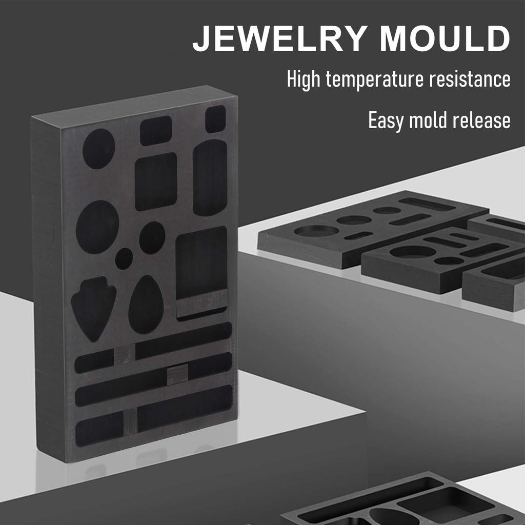 Multi-shaped graphite oil baths and crucible molds, suitable for smelting, casting, and refining gold, silver, metals, aluminum, copper, and brass