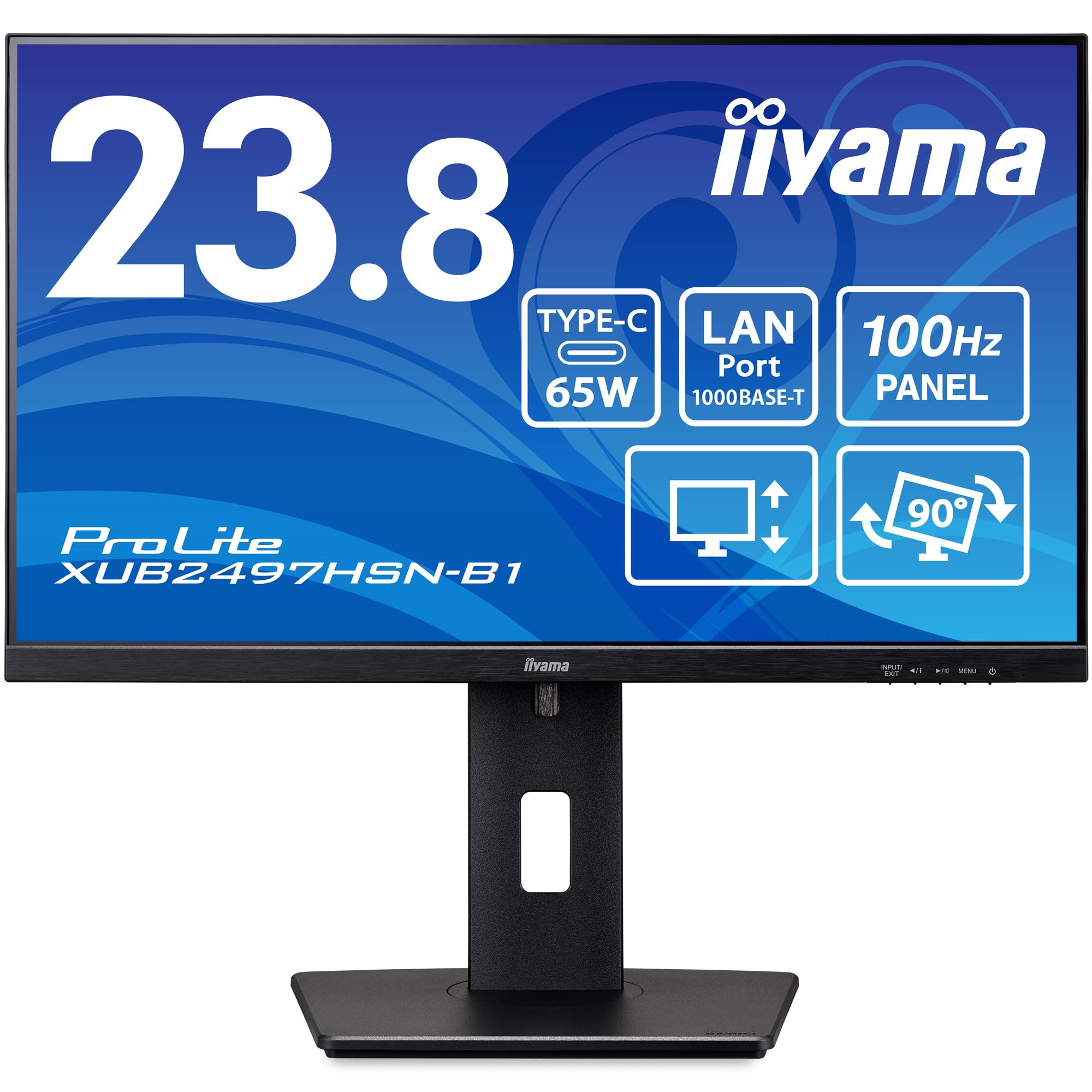 Monitor iiyama Display polegadas Full HD USB IPS método Ajuste de altura Ajuste de ângulo Rotação vertical HDMI DisplayPort porta LAN Garantia de 3 anos