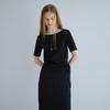 PLASTIC ISLAND [Capsule Line] Pleated Knee-Length Slim T-Shirt Ps2Ch489