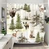 Farm Animals Highland Cattle Shower Curtain Rustic Rustic Farmhouse Plank Vintage Style Washable Shower Curtains Bathroom Decor