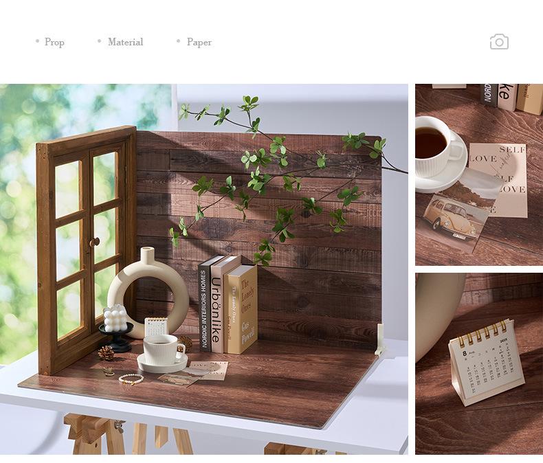 Solid Wood Window Photography Props: Indoor Scene and Background Board