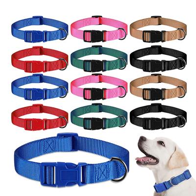 Verstellbares Hundehalsband aus Nylon, langlebiges Basic-Hundehalsband für kleine und große Hunde, Französische Bulldogge, Sicherheits- und Spaziertraining, Haustierbedarf