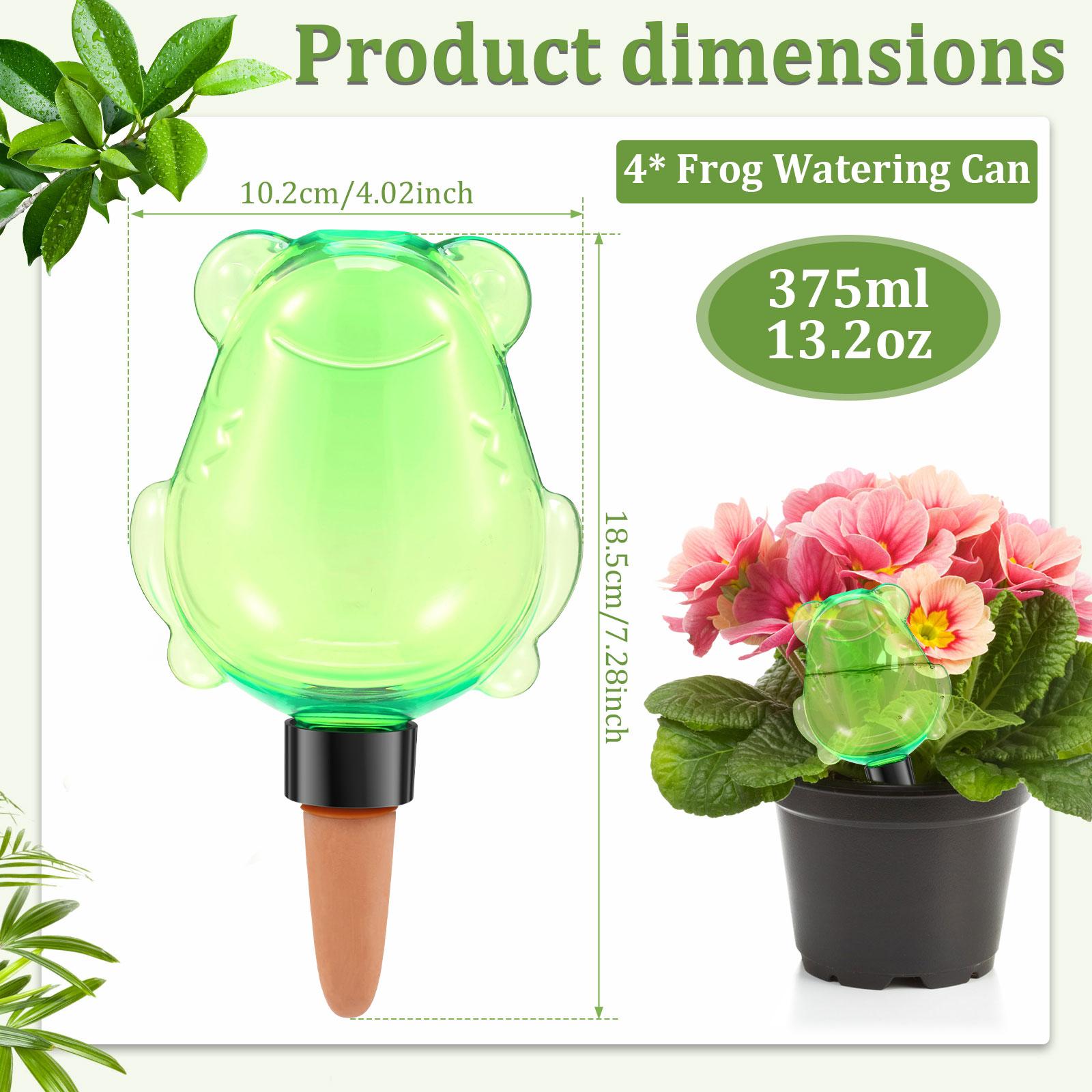 

4Pcs Automatic Plant Watering Bulbs 375ml Clear Frog Style Self Watering Globe Insert Drip Irrigation System Garden Accessories