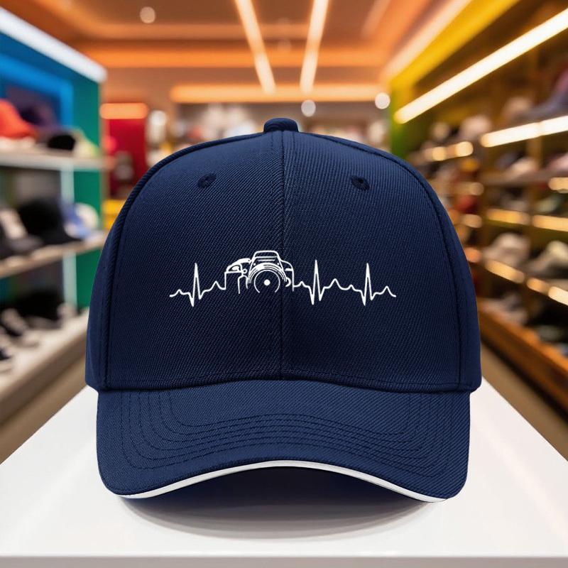 1pc of 2025 Unisex Lightweight Baseball Cap for All Seasons Featuring a Photography Heartbeat Print Appropriate for Any Season