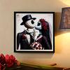 5D DIY Diamond Painting Decorative Kissing Skeleton Full Round Drill Scenery Diamond Embroidery Cross Stitch Kits Home Decor Gift