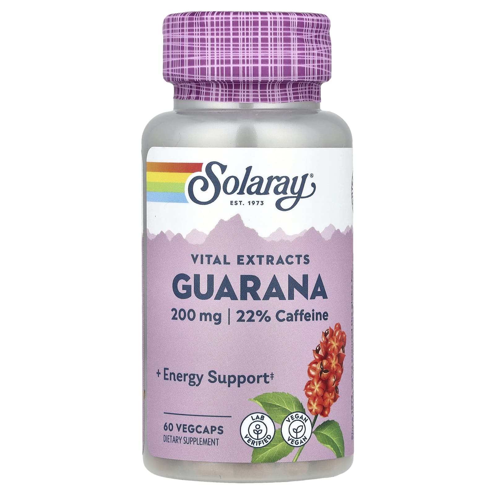 

Guarana Seed Extract, 200Mg, 60 Veggie Capsules