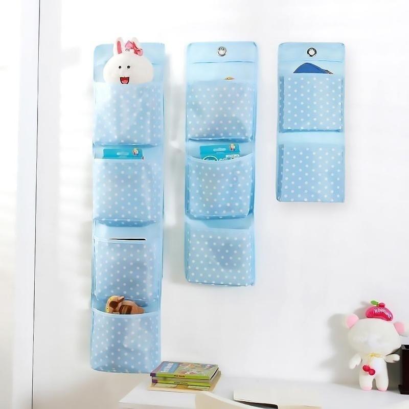 3 Grids Wall Hanging Storage Bag Organizer Toys Container Decor Pocket Pouch