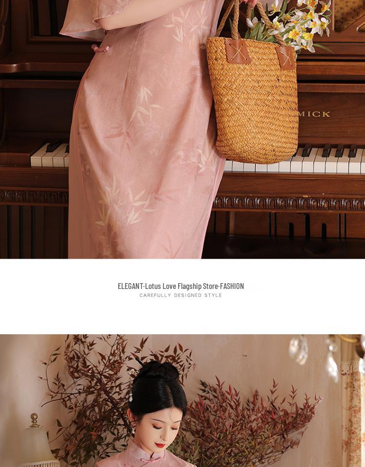 Orchid Green Summer 2025 Cheongsam: Chinese-Style Young Girl's Ao Dai Tea Dress for College Send-Off