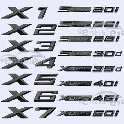 Glossy Black Car Trunk Badge Sticker For THE X1 X2 X3 X4 X5 X6 X7 E84 F48 E83 G01 F25 F26 G02 E53 F15 E70 E71 F16 New Emblem