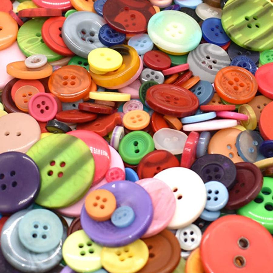 202 Stück gemischte Größe Harzknöpfe, 0,7-2,5 cm Mehrfarbig Rund – Großpackung für DIY Nähen, Stricken, Scrapbooking & Kleidung ZSY