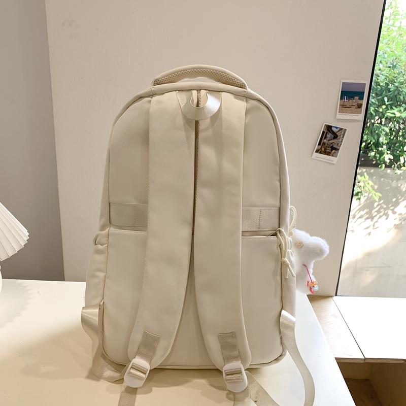 Großer Rucksack im College-Stil für Damen, einfarbige Umhängetasche