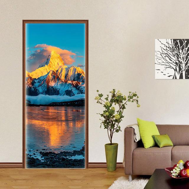 3D samolepka na dveře tapeta samolepicí samolepka na moře krajina pláž na dveře nástěnná malba vinylový plakát do ložnice koupelna domácí dekorace