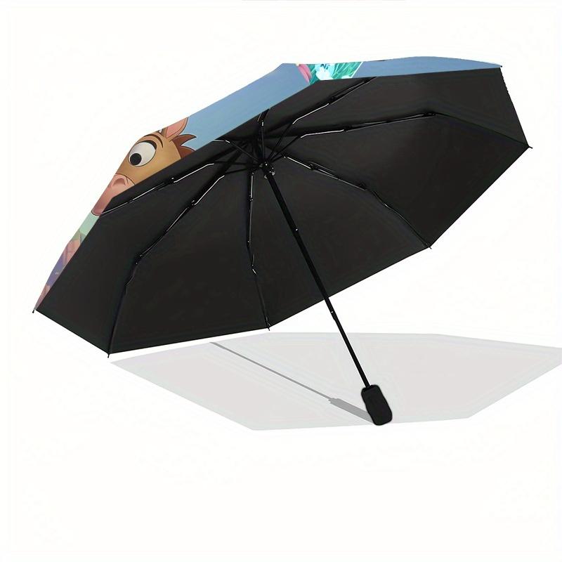1 Auto Open Woody, Jessie Themed Colorful 8-rib Portable Umbrella for Men and Women, A Compact Commuting Companion Suitable for Daily Drinki