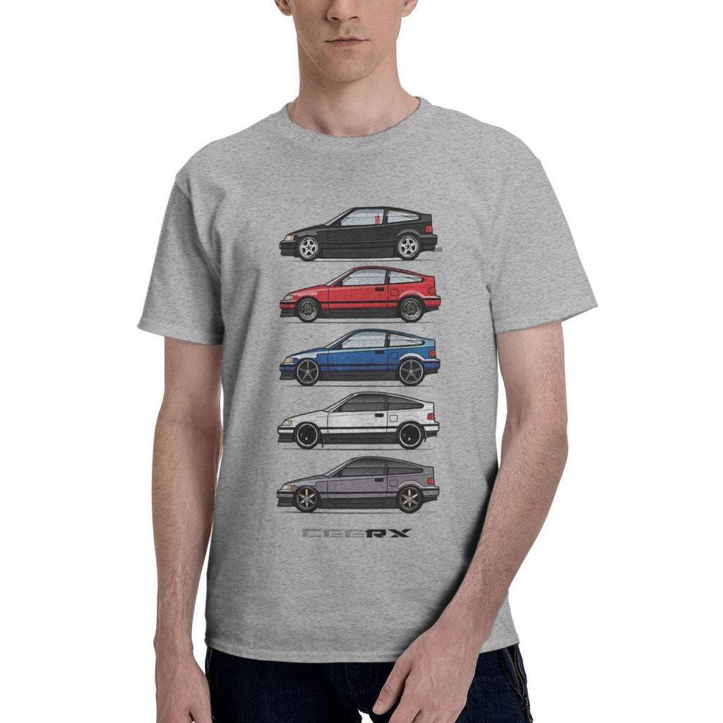 Fünf Generationen CRX Auto 100% Baumwolle Lässig Atmungsaktiv Bequem Anime Kurzarm T-Shirt Lustige Geschenke