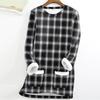 Women's Fashion Plaid Print Round Neck Long Sleeve Plush Winter Warm Pullover Top