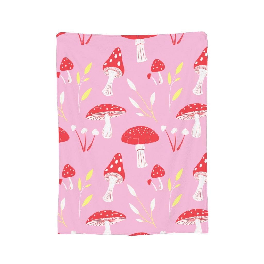 Leaf and Mushroom Pattern Blankets Velvet Spring Autumn   Multifunction Super Warm Throw Blankets for Home Couch Bedding Throws