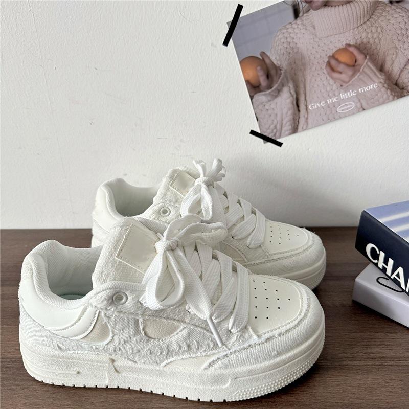 

Нишевая платформа белые туфли женские новые летние трендовые ретро универсальные туфли-хлеб спортивные и для отдыха кеды 40 белый