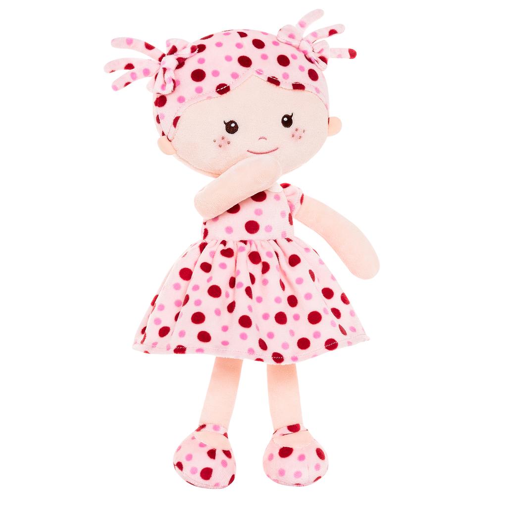 Plush Doll Baby Gril Gifts Milly Series Doll-Pink Red Polka Dots Ideas for Children's Day Gifts 13 Inches